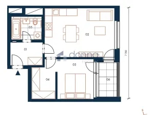 Pronájem bytu 2+kk, Praha, Mužíkova, 54 m2