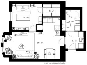 Prodej bytu 2+kk, Praha - Nusle, náměstí Generála Kutlvašra, 50 m2