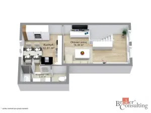 Prodej bytu 2+1, Dalovice - Všeborovice, Dolní, 62 m2