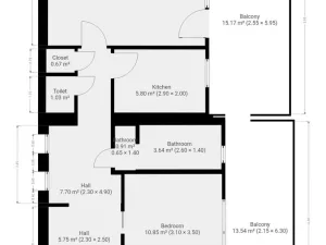 Pronájem bytu 2+1, Praha - Košíře, Pod Šmukýřkou, 61 m2