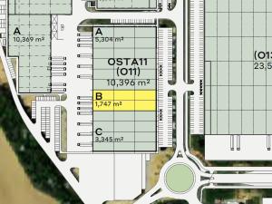 Pronájem výrobních prostor, Ostrava - Hrabová, K Zyfu, 1747 m2