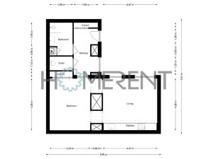 Pronájem bytu 2+kk, Praha - Karlín, Prvního pluku, 55 m2