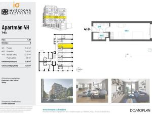 Pronájem bytu 1+kk, Brno, Hvězdová, 32 m2