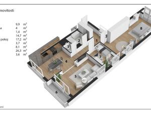 Prodej bytu 3+kk, Hradec Králové - Nový Hradec Králové, třída Edvarda Beneše, 90 m2