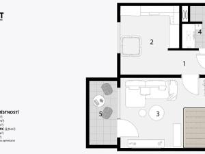 Prodej bytu 1+1, Brno, Valouškova, 33 m2
