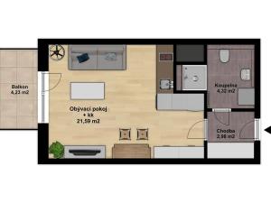 Prodej bytu 1+kk, Praha - Hodkovičky, Šífařská, 29 m2