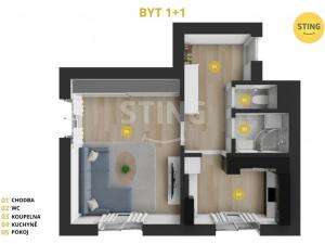 Pronájem bytu 1+1, Ostrava, Živičná, 38 m2