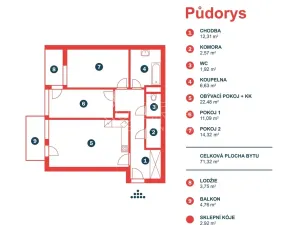 Pronájem bytu 3+kk, Praha - Uhříněves, Václava Trojana, 83 m2