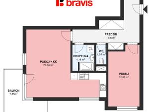 Pronájem bytu 2+kk, Brno - Medlánky, K Babě, 58 m2