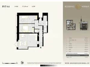 Prodej bytu 3+kk, Praha - Vršovice, Norská, 77 m2