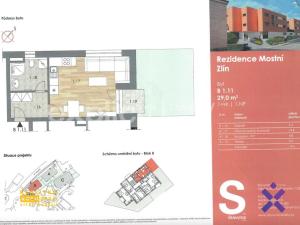 Pronájem bytu 1+kk, Zlín, Mostní, 29 m2