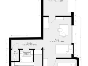 Pronájem bytu 2+kk, Brno, Valtická, 44 m2