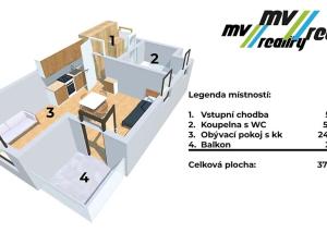 Prodej bytu 1+kk, Praha - Hrdlořezy, V třešňovce, 35 m2