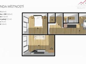 Pronájem bytu 2+1, Chomutov, Kundratická, 65 m2