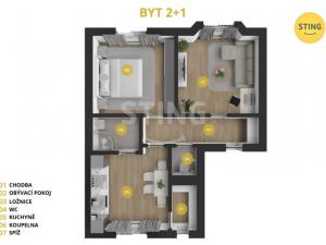 Prodej bytu 2+1, Krnov - Pod Bezručovým vrchem, Pivovarská, 65 m2