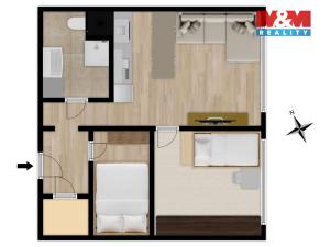 Prodej bytu 2+kk, Hradec Králové - Nový Hradec Králové, Durychova, 47 m2