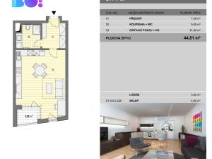 Pronájem bytu 1+kk, Ostrava, F. X. Riepla, 45 m2