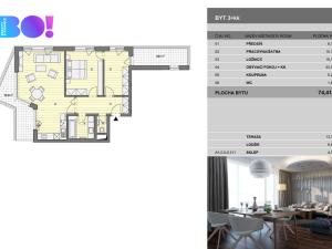 Pronájem bytu 3+kk, Ostrava, F. X. Riepla, 74 m2