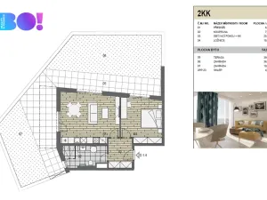 Pronájem bytu 2+kk, Ostrava, F. X. Riepla, 54 m2