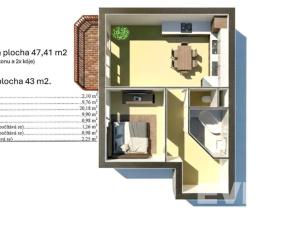 Prodej bytu 2+kk, České Budějovice - České Budějovice 2, Krčínova, 43 m2