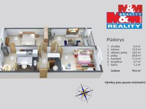 Prodej bytu 3+1, Děčín - Děčín I-Děčín, Hálkova, 79 m2