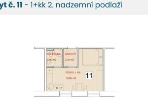 Pronájem bytu 1+kk, Staré Hradiště, U Pošty, 24 m2