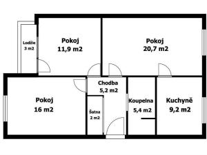 Pronájem bytu 3+1, Nýřany, Antonína Uxy, 76 m2