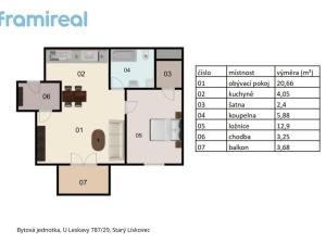 Pronájem bytu 2+kk, Brno - Starý Lískovec, U Leskavy, 49 m2