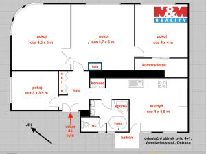 Prodej bytu 4+1, Ostrava - Moravská Ostrava, Veleslavínova, 127 m2