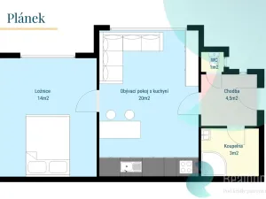 Prodej bytu 2+kk, Praha - Žižkov, U kněžské louky, 43 m2