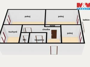 Prodej bytu 3+1, Ústí nad Orlicí, V Lukách, 62 m2