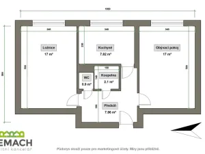 Pronájem bytu 2+1, Uherské Hradiště, Mánesova, 54 m2