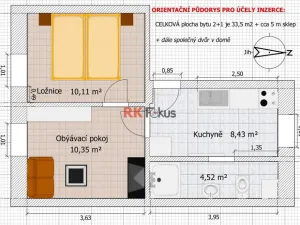 Pronájem bytu 2+1, Třebíč, 34 m2