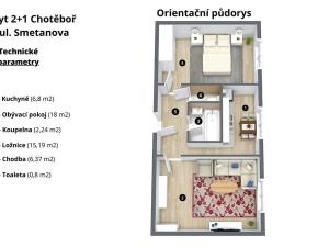 Prodej bytu 2+1, Chotěboř, Smetanova, 67 m2