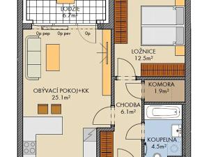 Prodej bytu 2+kk, Praha - Ruzyně, Stočesova, 52 m2