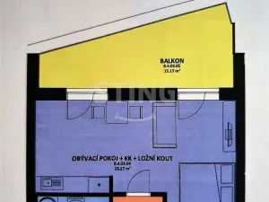 Pronájem bytu 1+kk, Pardubice, U Sportovní školy, 38 m2