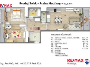 Prodej bytu 3+kk, Praha - Modřany, Zlochova, 89 m2