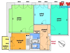 Prodej bytu 3+1, Ostrava - Moravská Ostrava, Nedbalova, 62 m2
