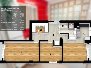 Prodej bytu 3+1, Poděbrady - Poděbrady II, Dr. Horákové, 86 m2