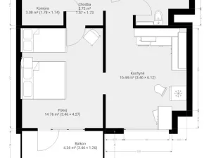 Pronájem bytu 1+1, Brno - Kohoutovice, Chalabalova, 42 m2