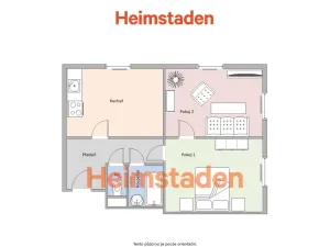 Pronájem bytu 2+1, Ostrava - Poruba, náměstí Jana Nerudy, 55 m2