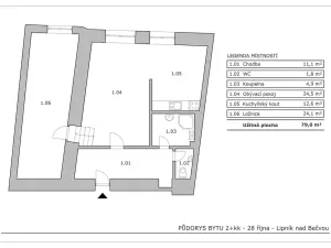 Pronájem bytu 2+kk, Lipník nad Bečvou, 28. října, 79 m2