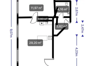 Pronájem bytu 2+kk, Hodonín, Národní třída, 51 m2