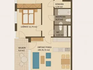 Prodej bytu 3+kk, Praha - Stodůlky, Svitákova, 71 m2