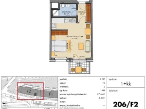Prodej bytu 1+kk, Praha - Chodov, Bartůňkova, 38 m2