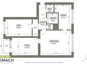 Prodej bytu 3+1, Uherské Hradiště, Bedřicha Buchlovana, 75 m2