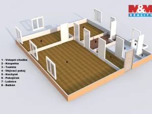 Prodej bytu 3+1, Opočno, Nádražní, 80 m2
