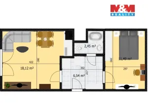 Prodej bytu 2+kk, Děčín - Děčín V-Rozbělesy, Závodní, 42 m2