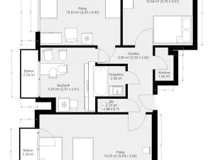 Pronájem bytu 3+1, Brno - Obřany, Fryčajova, 71 m2