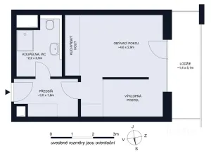 Pronájem bytu 1+kk, České Budějovice - České Budějovice 4, Vrbenská, 32 m2
